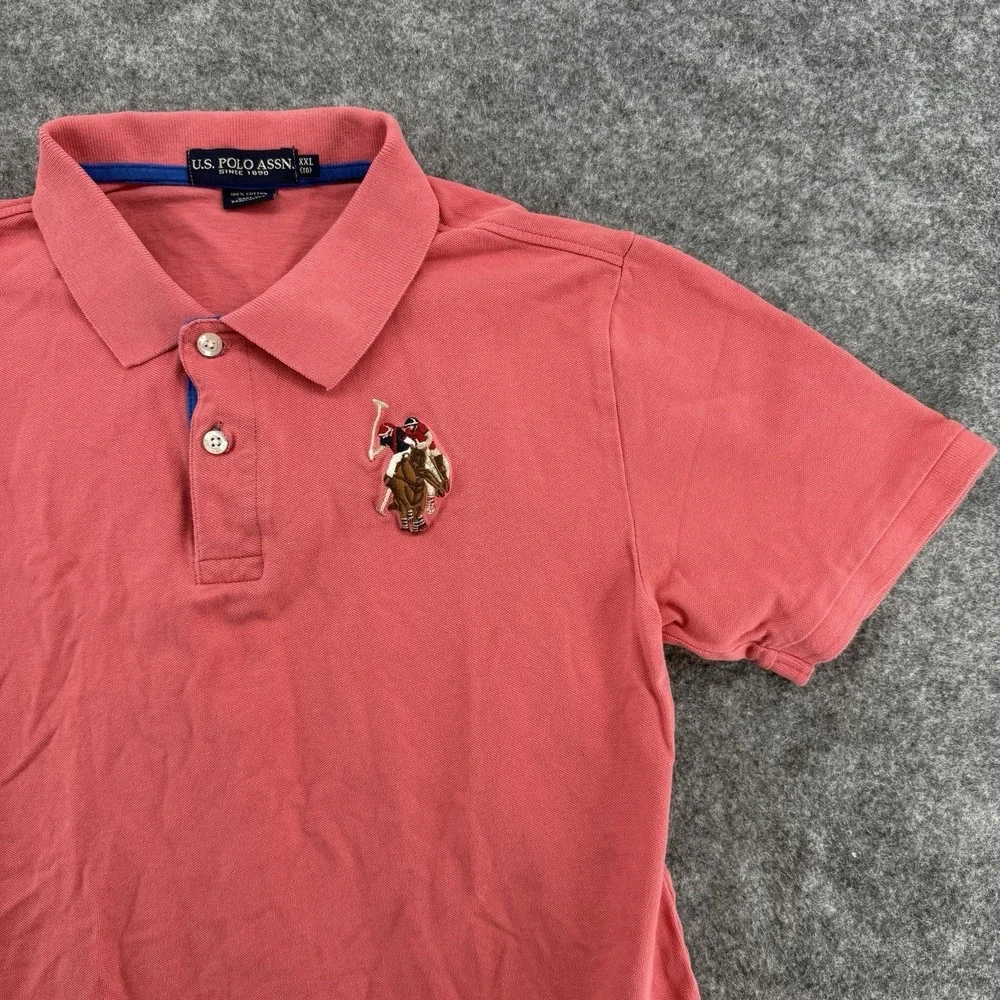 U.S. Polo Assn‎ Polo Shirt Kids XXL 16 Pink Short Sleeve Embroidered Logo